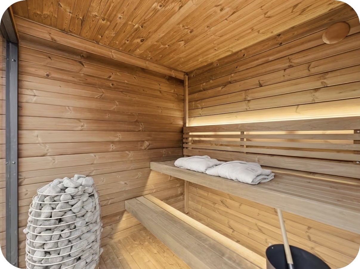 Cedar sauna interior